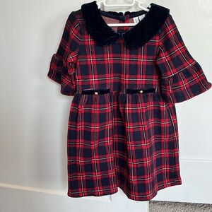 Janie and Jack PLAID JACQUARD DRESS in 4T. Excellent condition.